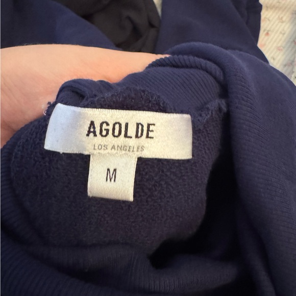 Agolde navy extended rib turtleneck sweater - Picture 3 of 3